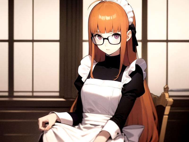 4029516884-masterpiece, best quality, 1girl, solo, dsfutaba, orange hair, long hair, blunt bangs, ahoge, purple eyes, glasses, maid, maid h.png